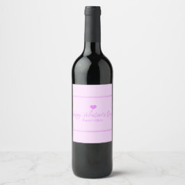 Etiqueta Para Botella De Vino Día de San Valentín rosa - morado