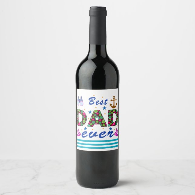 Etiqueta Para Botella De Vino día del padre (Anverso)
