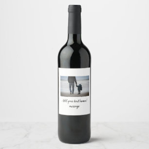 Etiqueta Para Botella De Vino día del padre hijo padre papá agregar foto texto p