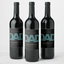 Etiqueta Para Botella De Vino Día del Padre Moderno