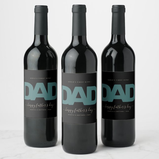 Etiqueta Para Botella De Vino Día del Padre Moderno (Botellas)