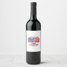Etiqueta Para Botella De Vino Día del Padre Patriótico