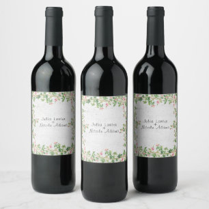 Etiqueta Para Botella De Vino Diario de estilo vintage de pared antigua rosa ros