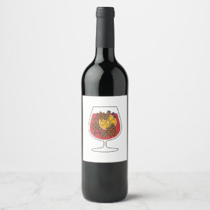 Etiqueta Para Botella De Vino Dibujo de navidades de vino tinto