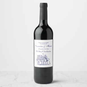 Etiqueta Para Botella De Vino Dibujo Estilizado Vintage de Partido de Polo #1 Az
