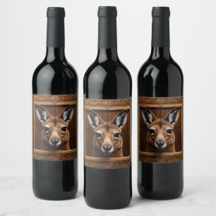 Etiqueta Para Botella De Vino Dice Peekaboo El Canguro,