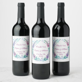 Etiqueta Para Botella De Vino Digitalis romántica de bodas de zorro