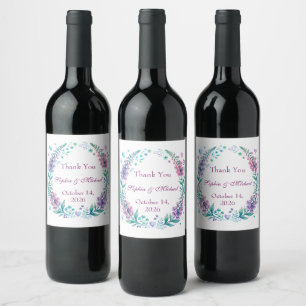 Etiqueta Para Botella De Vino Digitalis romántica de bodas de zorro