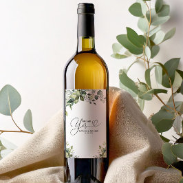 Etiqueta Para Botella De Vino Dijo Que Sí, Partida De Compromiso.