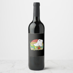 Etiqueta Para Botella De Vino Dinosaurio Fantasma Divertido Halloween
