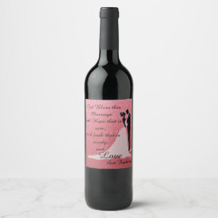 Etiqueta Para Botella De Vino Dios bendiga este matrimonio