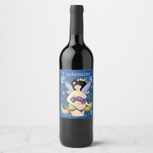 Etiqueta Para Botella De Vino Diosa de hadas de figura completa Thunder_Cove