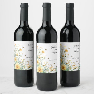 Etiqueta Para Botella De Vino Dirección de Abejorro Rústico