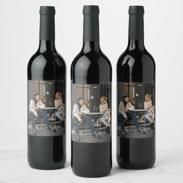 Etiqueta Para Botella De Vino Diseñar su propia foto única (Botellas)