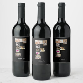 Etiqueta Para Botella De Vino Diseñar su propia letra F Collage de fotos