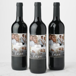Etiqueta Para Botella De Vino Diseñar tu propia fotografía del Collage de amor