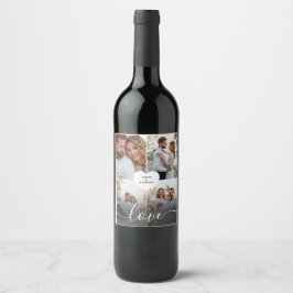 Etiqueta Para Botella De Vino Diseñar tu propia fotografía del Collage de amor