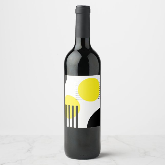 Etiqueta Para Botella De Vino Diseño abstracto (Anverso)