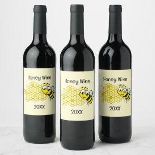 Etiqueta Para Botella De Vino Diseño de abejas y abejas