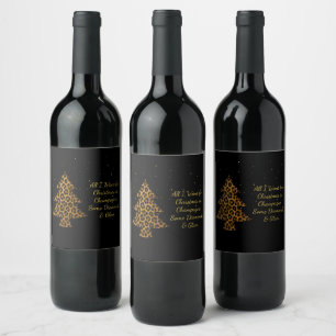 Etiqueta Para Botella De Vino Diseño de árbol de leopardo de vacaciones chic