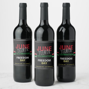 Etiqueta Para Botella De Vino Diseño de bandera panafricana, celebración del 19 