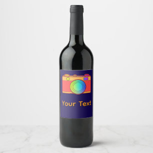 Etiqueta Para Botella De Vino Diseño de cámara personalizado Etiqueta de vino az