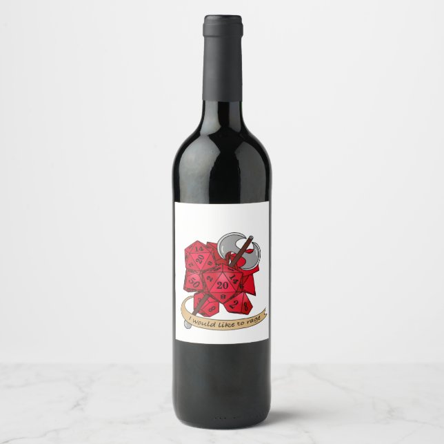 Etiqueta Para Botella De Vino Diseño de dados bárbaros (Anverso)