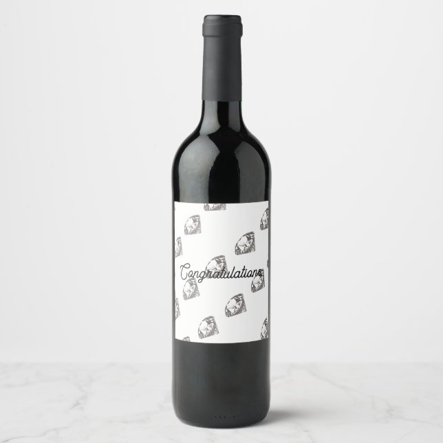 Etiqueta Para Botella De Vino Diseño de diamantes en un (Anverso)