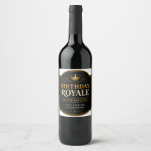 Diseño de etiqueta de vino Birthday Royale
