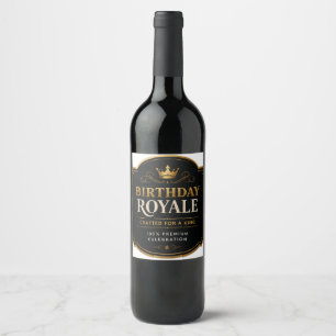 Etiqueta Para Botella De Vino Diseño de etiqueta de vino Birthday Royale