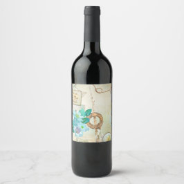 Etiqueta Para Botella De Vino Diseño de la Serie Náutica 2