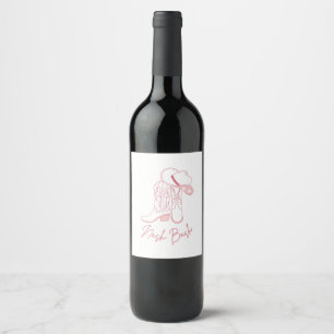 Etiqueta Para Botella De Vino Diseño de Nash Bach Bachelorette Botas de vaquer