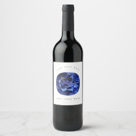 Etiqueta Para Botella De Vino Diseño de patrones de zafiro azul