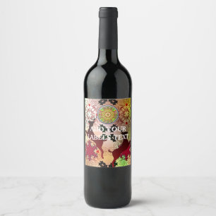 Etiqueta Para Botella De Vino Diseño de renos para Navidades más suaves