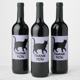 Etiqueta Para Botella De Vino Diseño de siluetas de mascotas lindas - Gatos 1 +