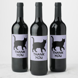 Etiqueta Para Botella De Vino Diseño de siluetas de mascotas lindas - Gatos 1 +