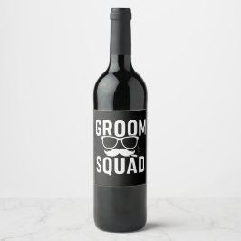Etiqueta Para Botella De Vino Diseño divertido para el grupo del novio en la fie
