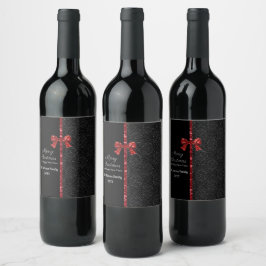 Etiqueta Para Botella De Vino Diseño elegante moderno de Feliz Navidad