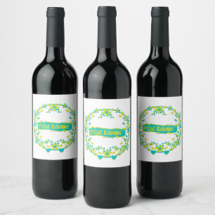 Etiqueta Para Botella De Vino diseño escandinavo, Glad midsommar