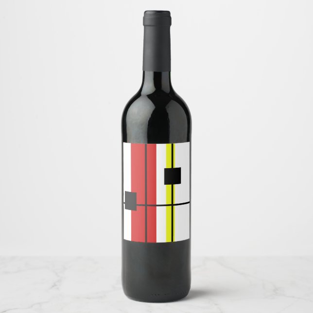 Etiqueta Para Botella De Vino Diseño geométrico (Anverso)
