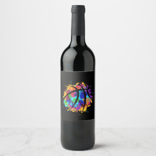 Etiqueta Para Botella De Vino Diseño Gráfico de Baloncesto Vintage Baloncesto Co