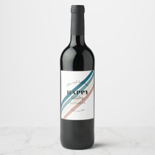 Etiqueta Para Botella De Vino Diseño Minimalista de cumpleaños en colores pastel