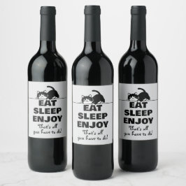 Etiqueta Para Botella De Vino Diseño minimalista de gatito adorable - CAT 6