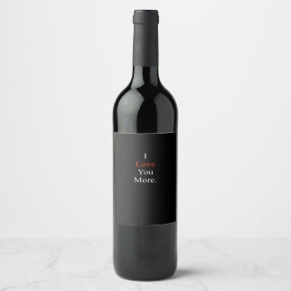 Etiqueta Para Botella De Vino Diseño Mínimo Te Amo Más