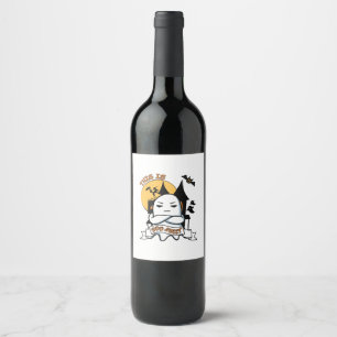 Etiqueta Para Botella De Vino Disfraz de Halloween de Fantasma Divertido Boo