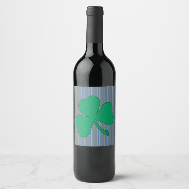 Etiqueta Para Botella De Vino Diversión y fantasía Shamrock (Anverso)