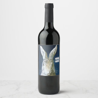 Etiqueta Para Botella De Vino ¡Divertida Buena Suerte Diciendo Conejo, Conejo! E