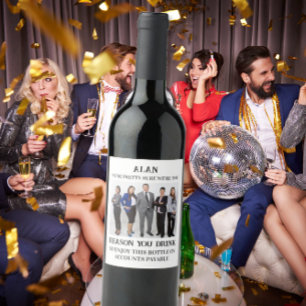 Etiqueta Para Botella De Vino divertida razón de regalo de aprecio del jefe que 