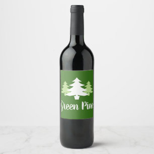 Etiqueta Para Botella De Vino divertida silueta de NAVIDAD TREE