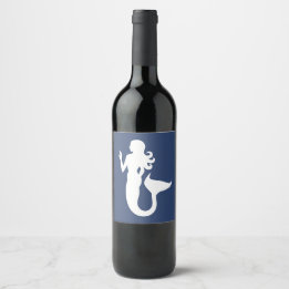 Etiqueta Para Botella De Vino divertida temática náutica de MERMAID